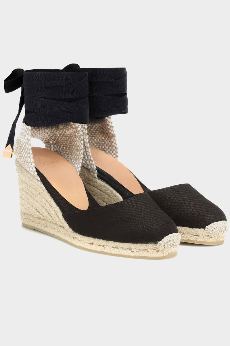 Carina Canvas Wedge Espadrilles | Black