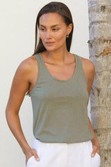 Cotton Vest Top | Khaki - Aspiga
