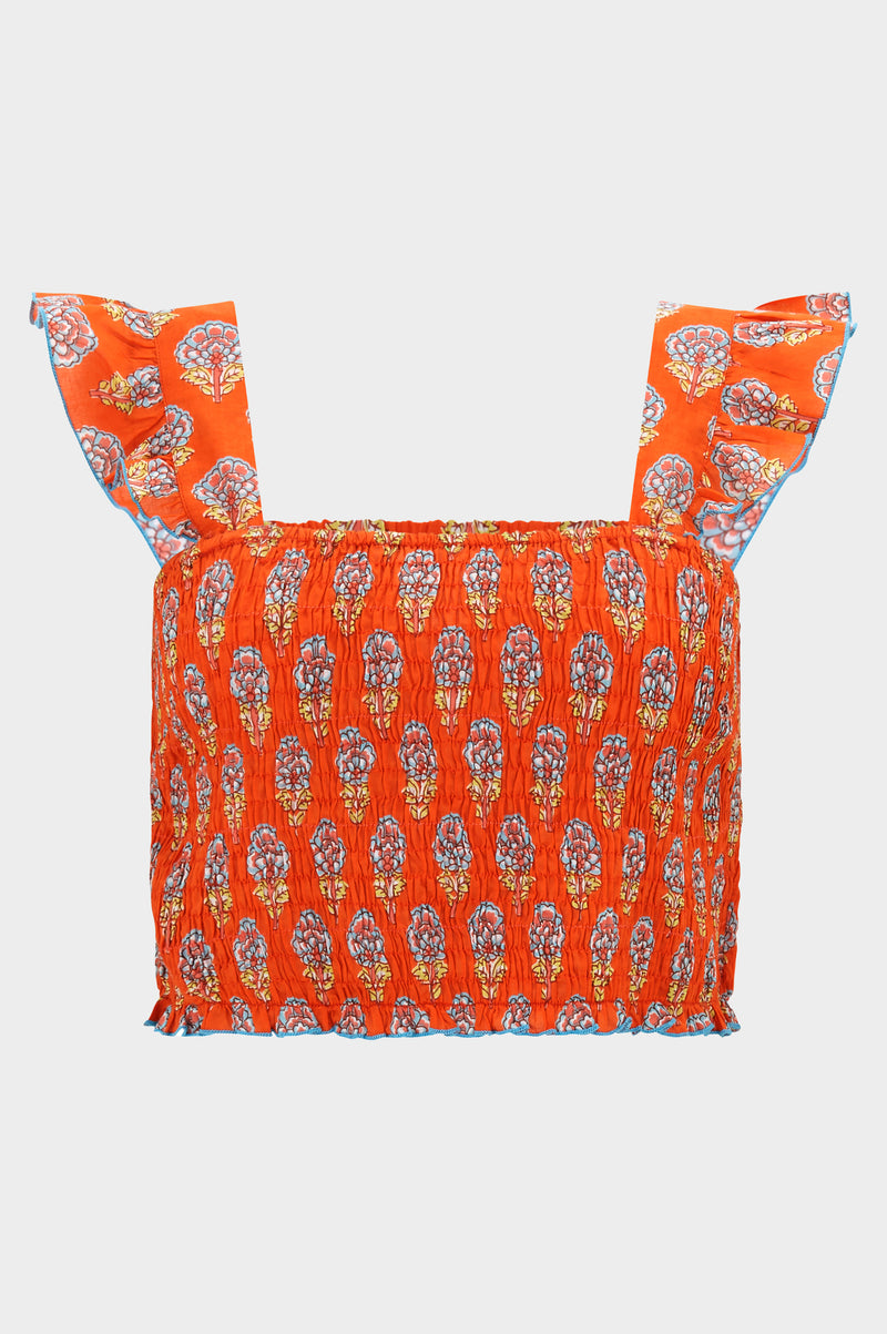 Bryony-Shirred-Top-Carnation-Orange