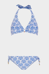 Halter Recycled Bikini | Shell Marina Blue