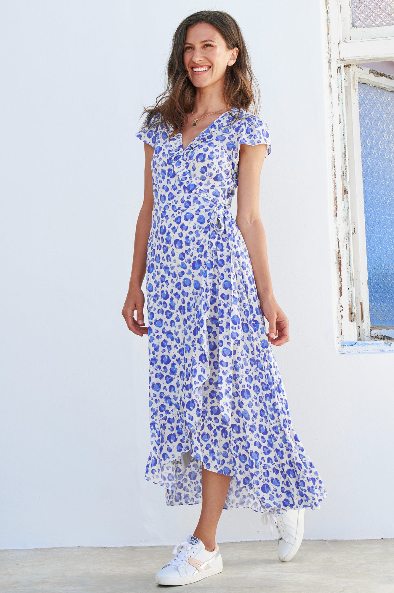 Demi-Wrap-Dress-Cheetah-Cream/Blue