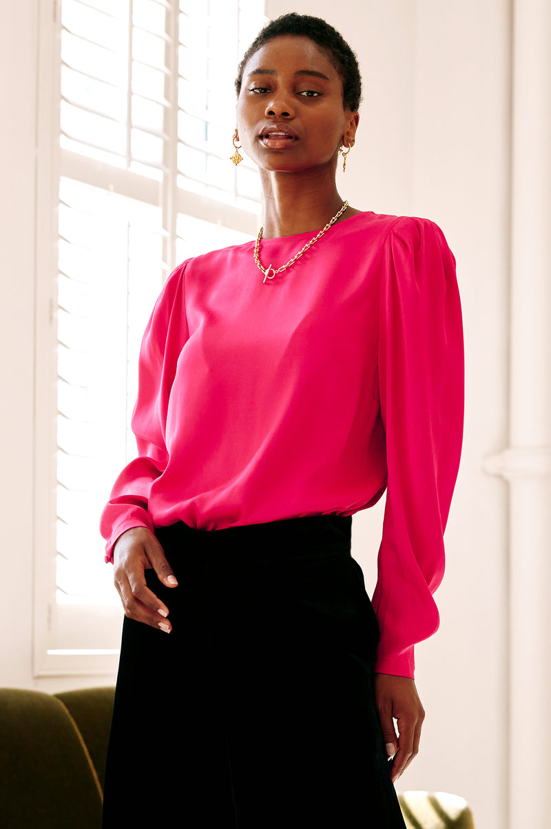 Emelia-Satin-Top-Fuchsia