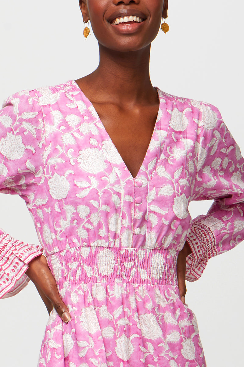 Billie-Regular-Length-Dress-Ornate-Flower-Pink-White