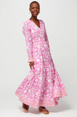 Billie-Regular-Length-Dress-Ornate-Flower-Pink-White