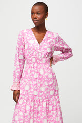 Billie-Regular-Length-Dress-Ornate-Flower-Pink-White