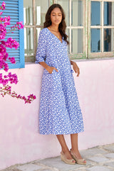 Emma-Midi-Dress-Flower-Blue