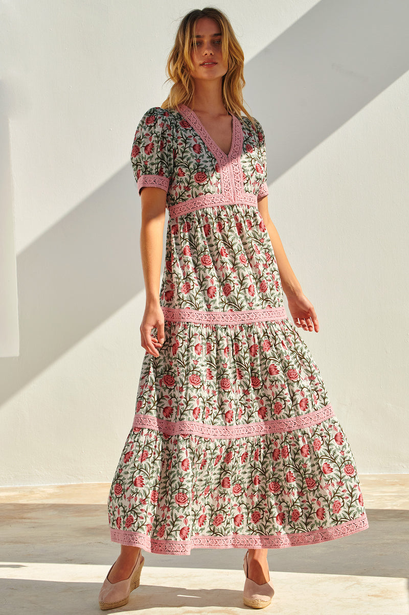 Pink rose vintage dress outlet