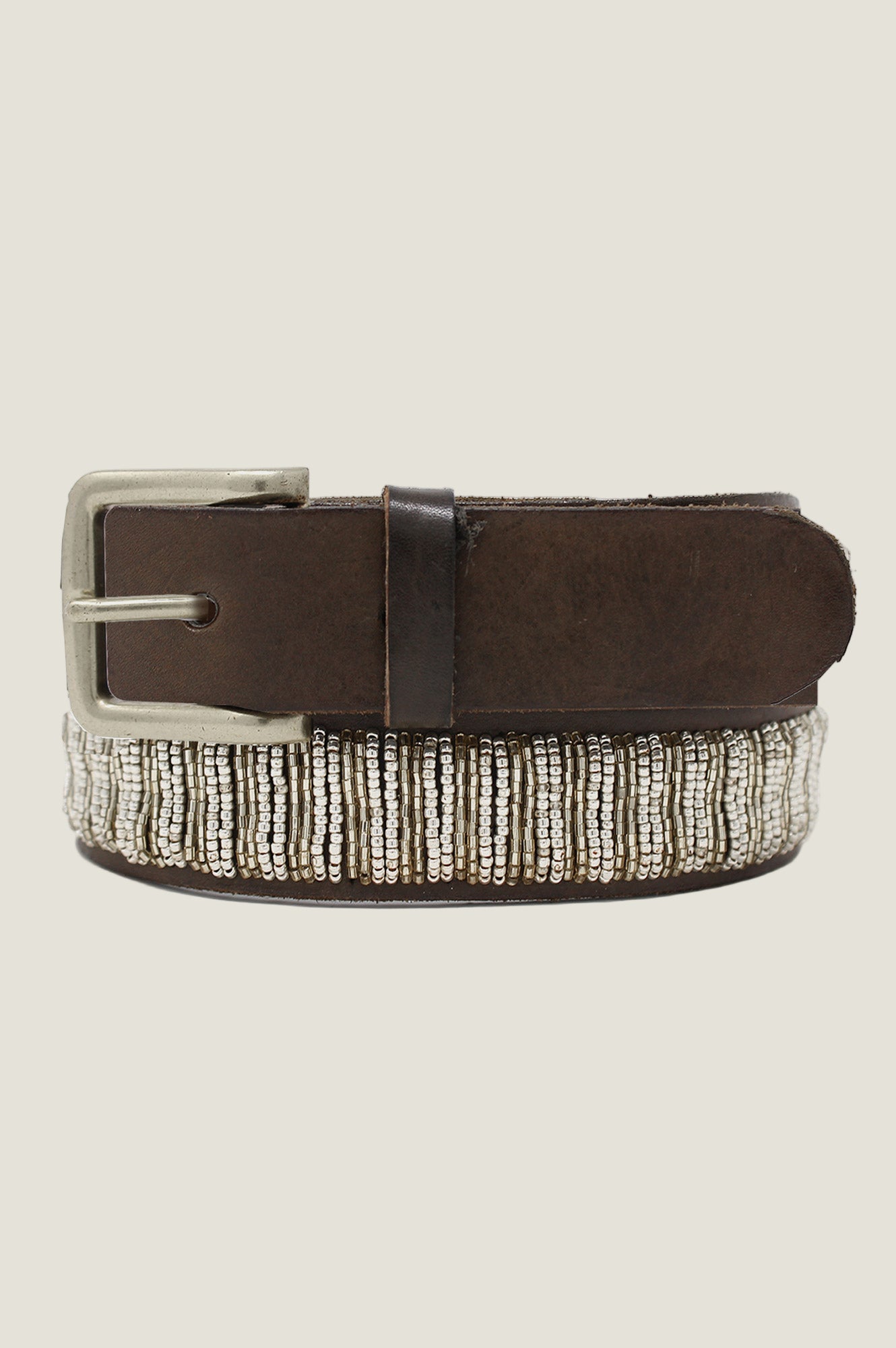 Full Beaded Leather Belt