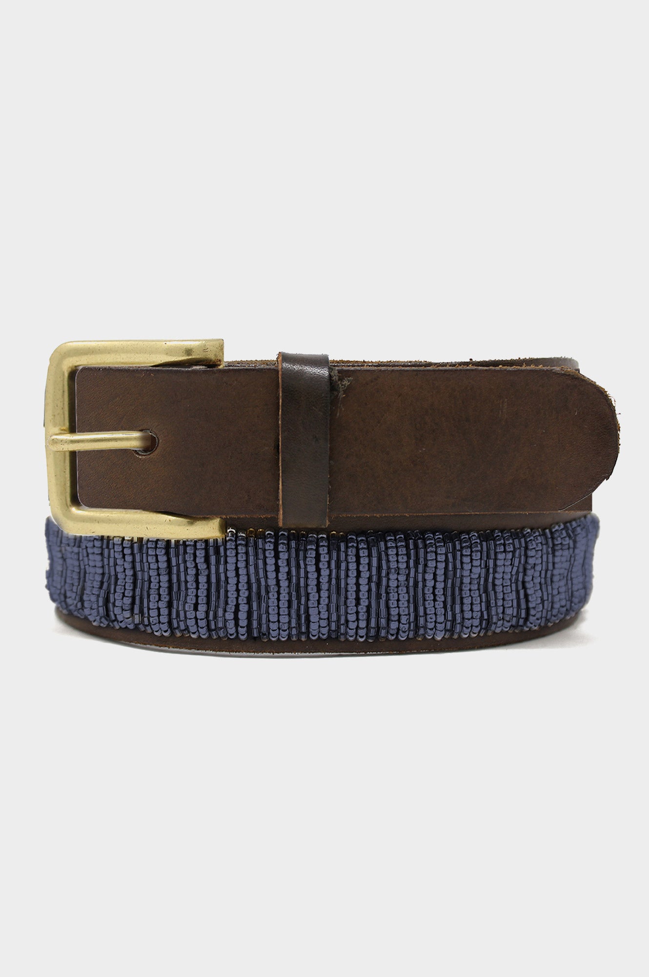 Full Beaded Leather Belt | Bullet - Aspiga