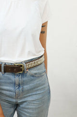Full Beaded Belt | Light Gold - Aspiga