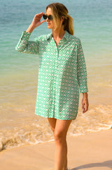 Saffron-Beach-Shirt-Circle-Geo-Green