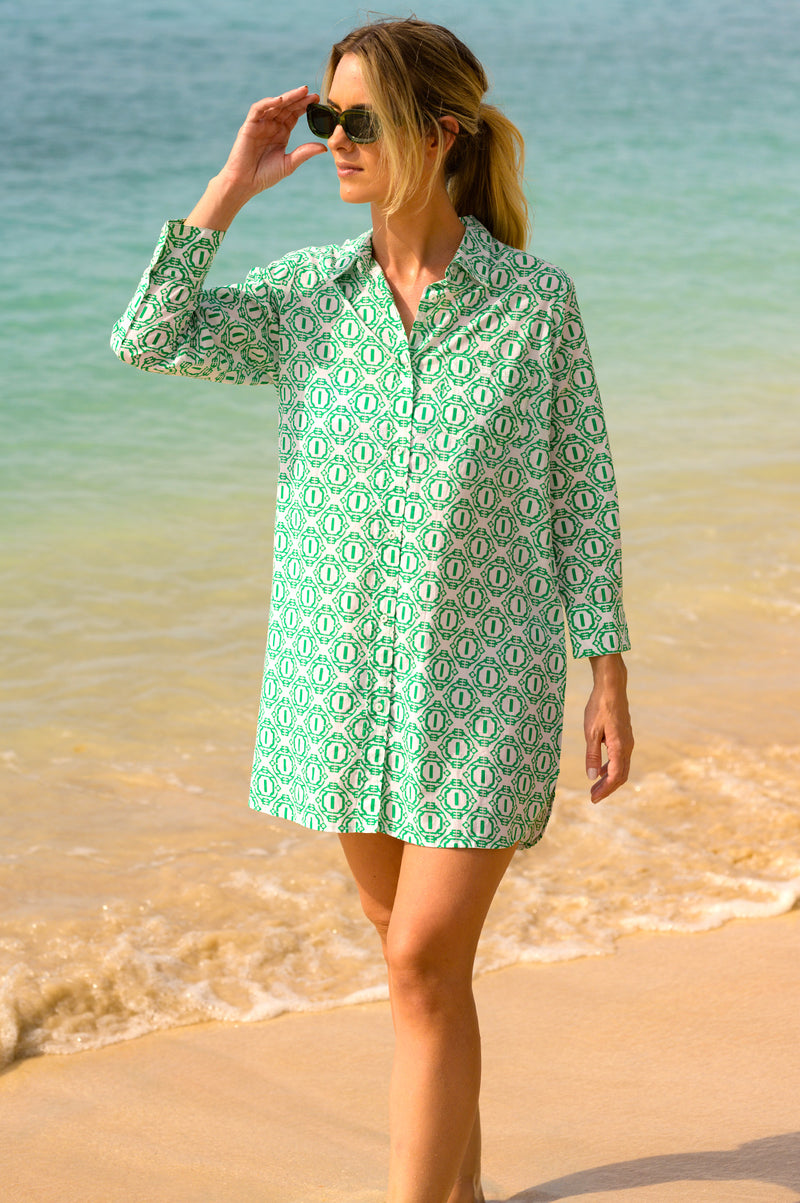 Saffron-Beach-Shirt-Circle-Geo-Green