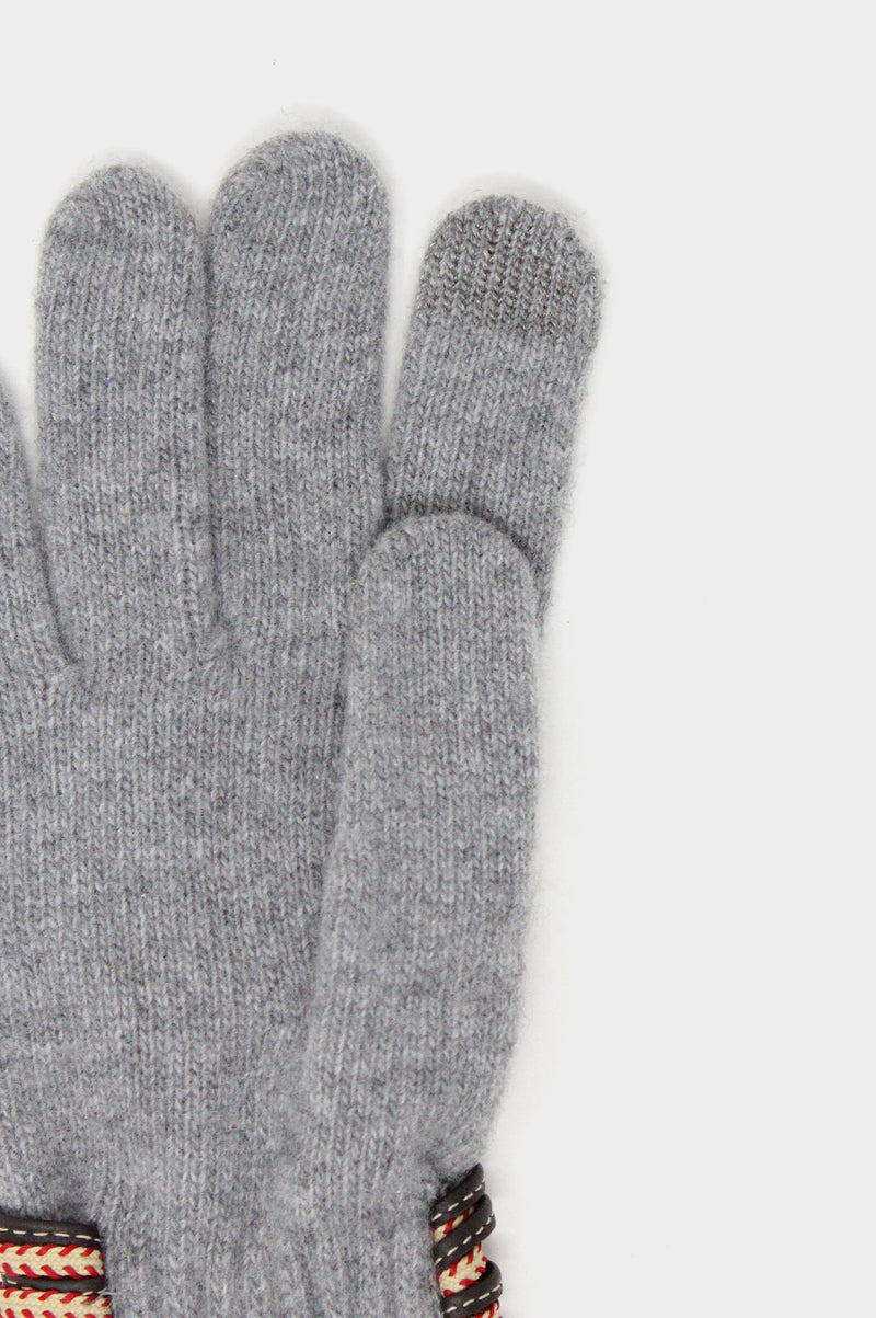 Touchscreen-Wool & Cashmere-Blend-Gloves-Grey