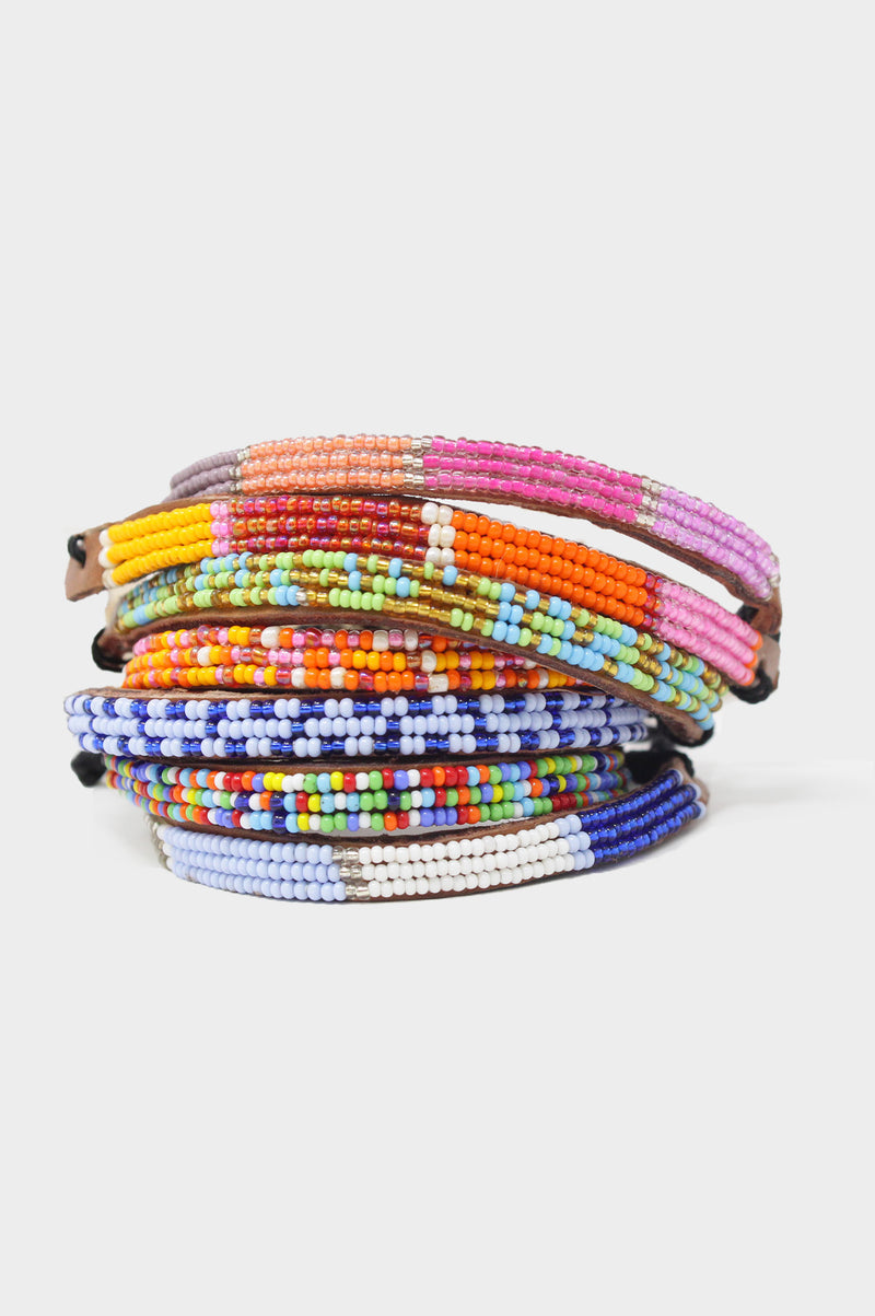 Leather-Beaded-Bracelet-Pink-Orange