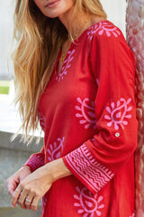 Guadalupe-Short-Tunic-Paisley-Red-Pink