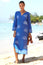 Guadalupe Maxi Tunic | Cobalt Blue/White