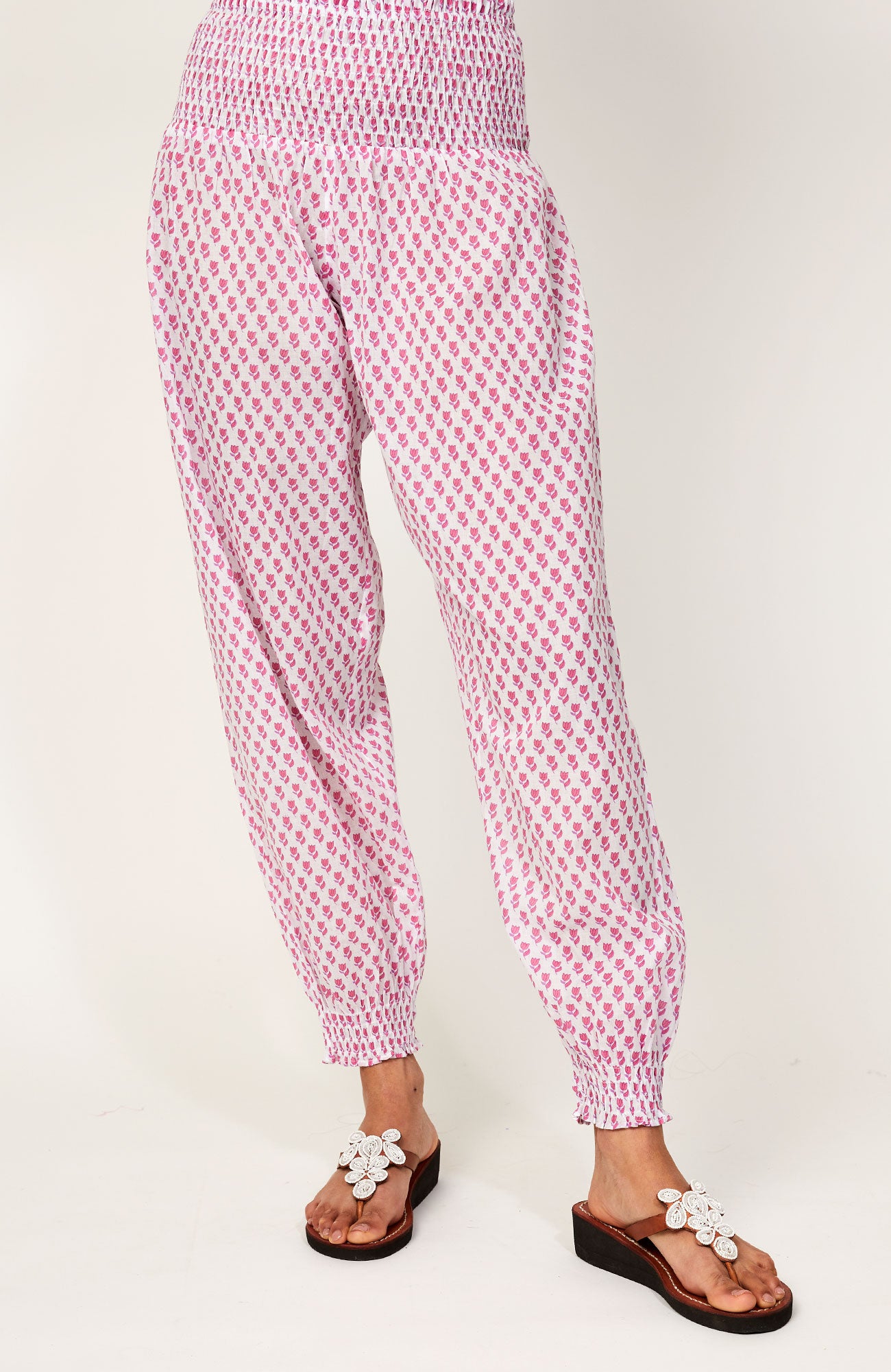 Harem Organic Cotton Trousers | Fleur Pink