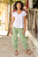 Harem Trousers | Tulip White/Green