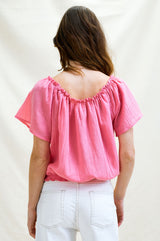 Ilana Frill Gauze Top | Pink