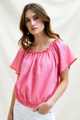Ilana Frill Gauze Top | Pink