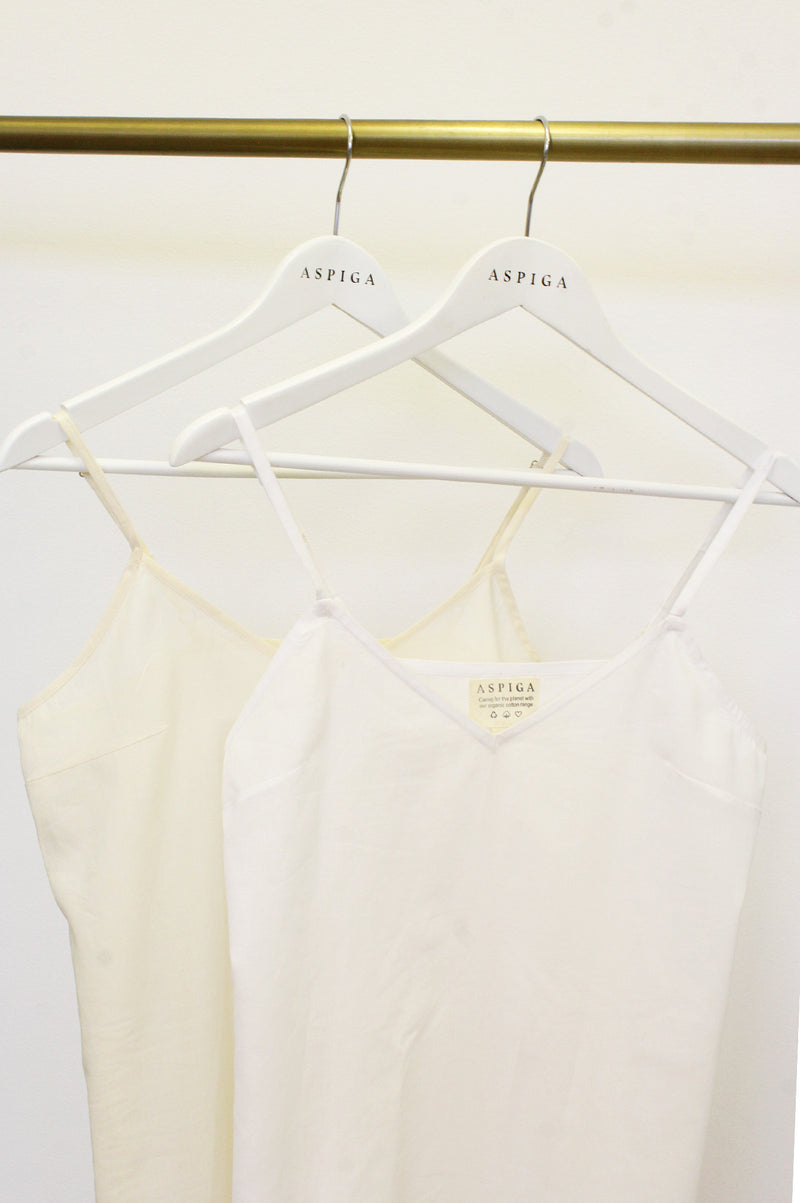Cami-V-Midi Slip-White