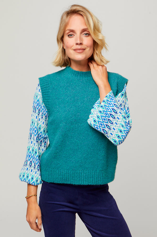 Knitted-Tank-Green