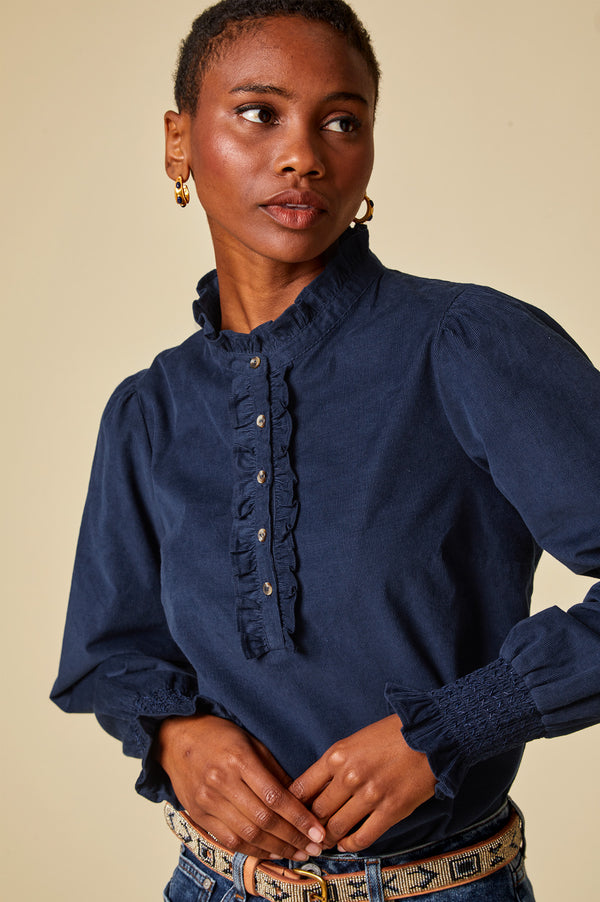 Kylie-Corduroy-Blouse-Blue
