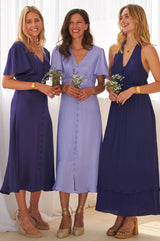 Sally Anne Satin Dress | French Navy