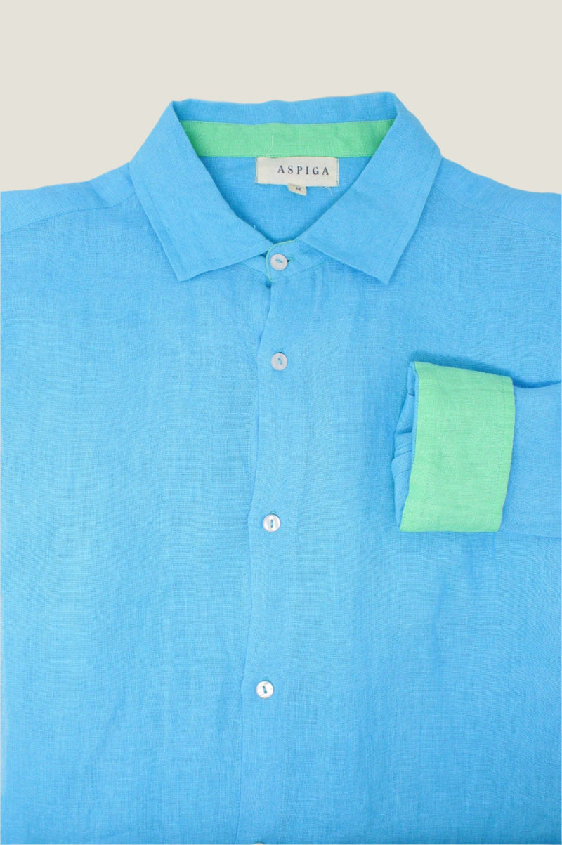 Men's-Premium-Linen-Shirt-Turquoise