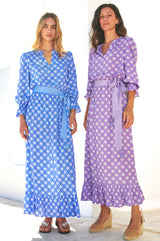 Maeve Tea Dress | Geo Cornflower Blue