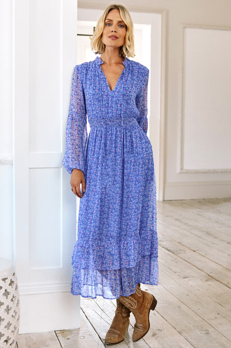 Ana Dress Meadow Bloom Blue Meadow Bloom Blue XS UK 8 US 4 EU 36