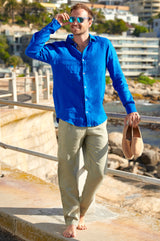 Men's-Premium-Linen-Shirt-Cobalt Blue