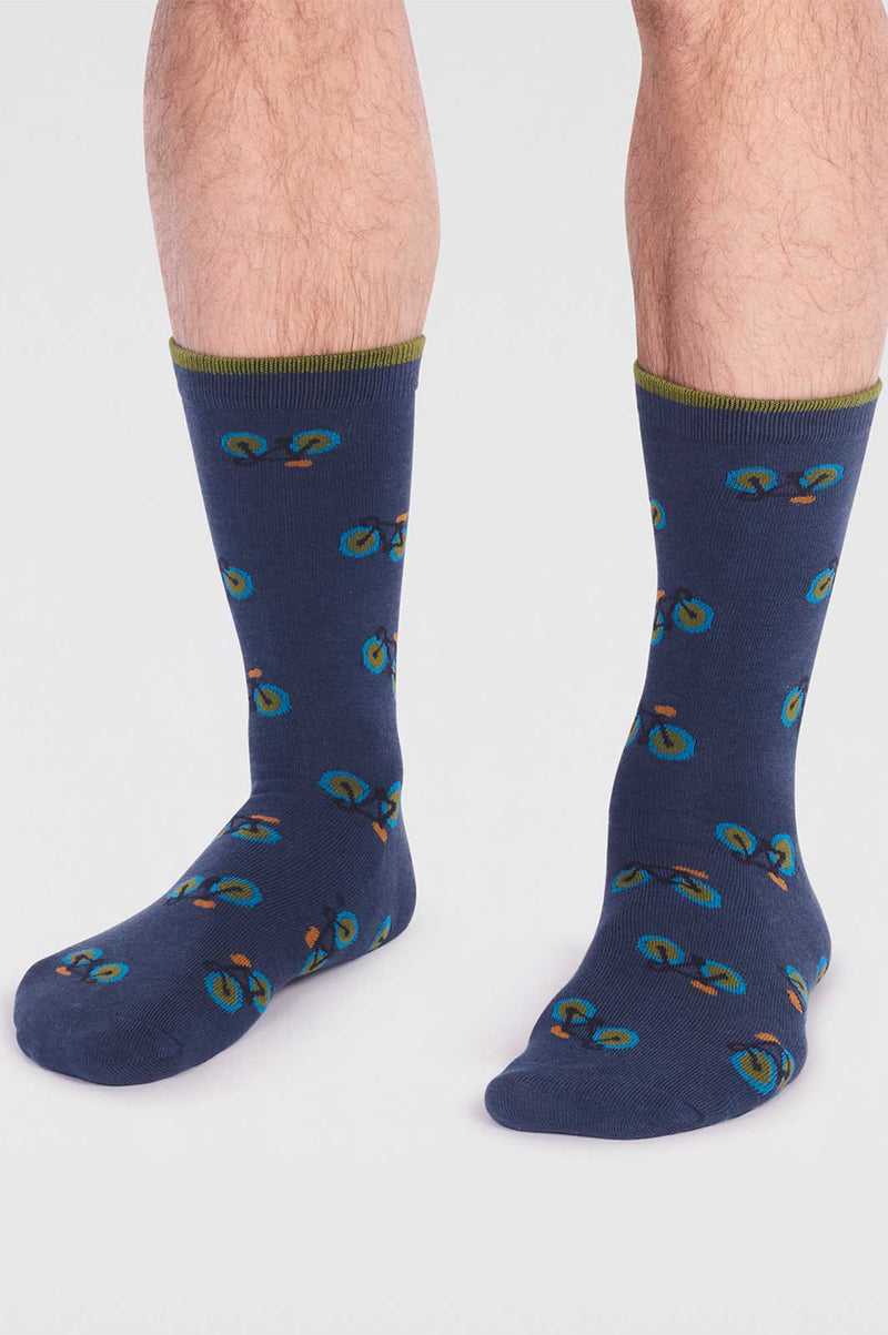 Men's-Teri-Bamboo-Bike-Socks-Navy