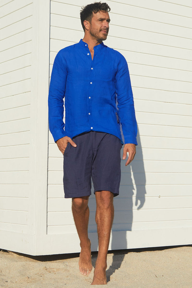 Cobalt blue shirt mens sales