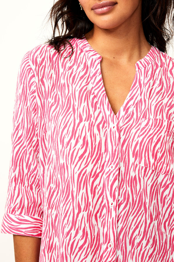Mila Shirt Tunic | Zebra Hot Pink
