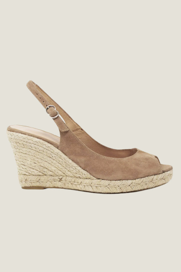 Mykonos Peep Toe Espadrilles | Almond - Aspiga