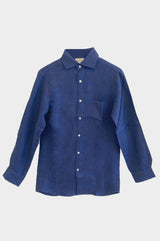 Men's Linen Shirt | Navy - Aspiga