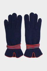 Touchscreen-Wool & Cashmere-Blend-Gloves-Navy