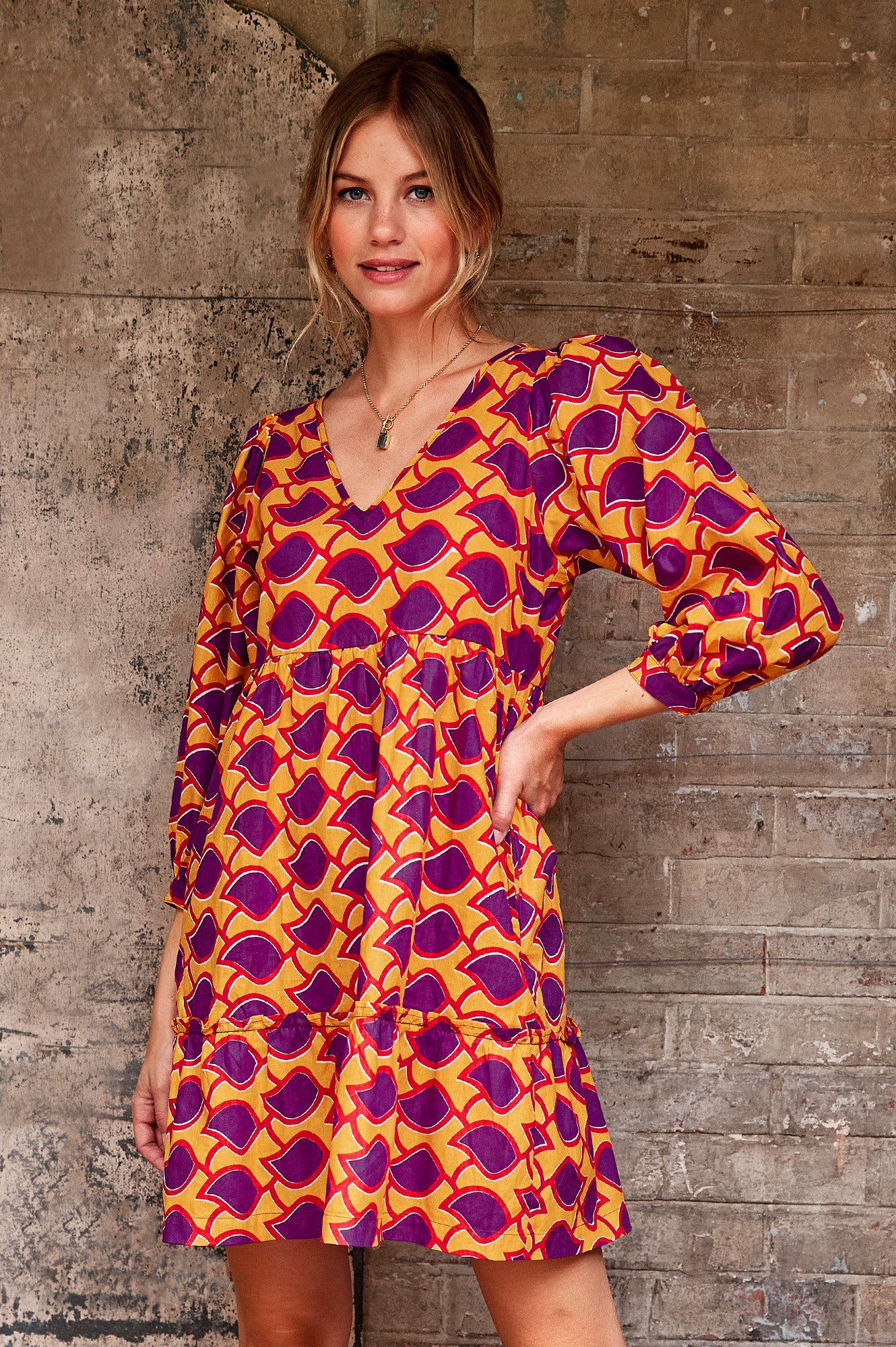 Aspiga Africa Kwa Dress | Orange/Purple