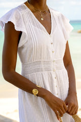 Cami-V-Midi Slip-White