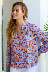 Olivia Blouse | Flower Blue