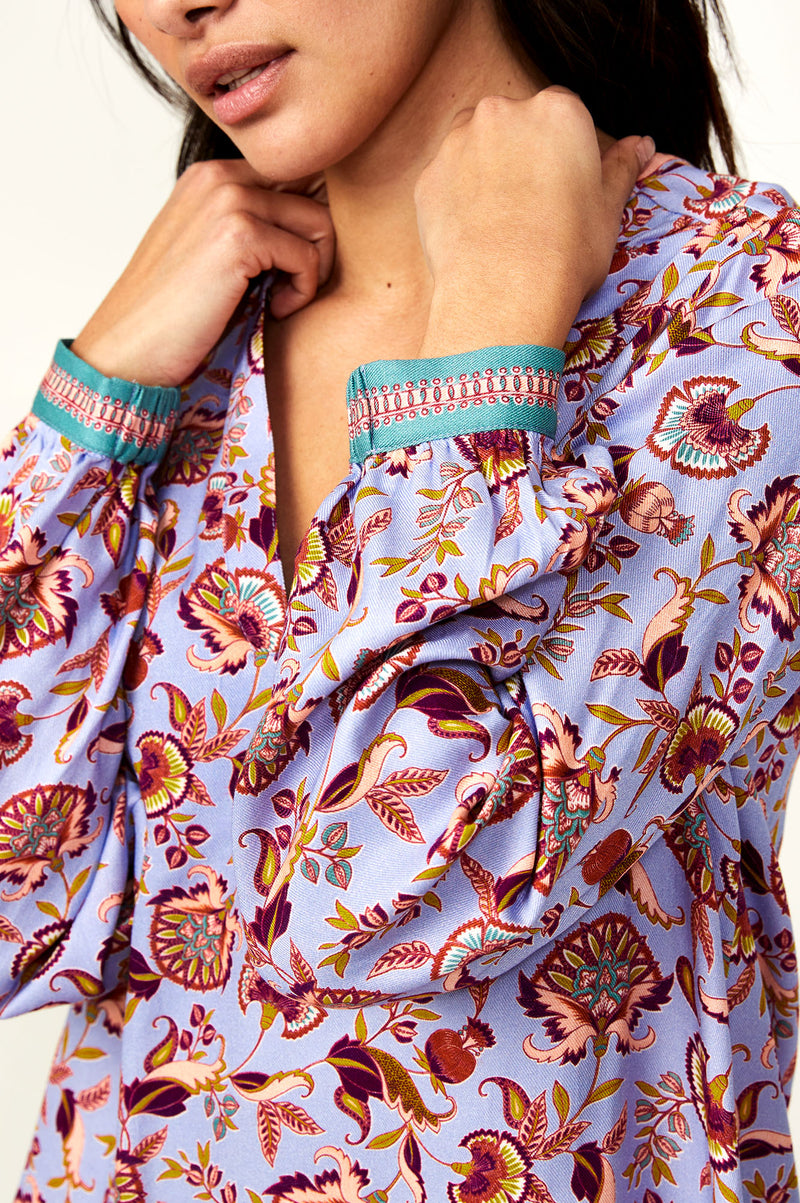 Olivia Blouse | Flower Blue