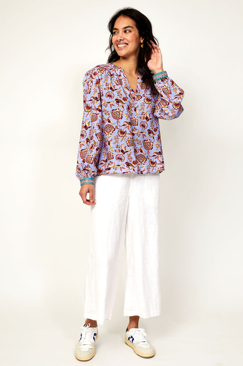 Olivia Blouse | Flower Blue