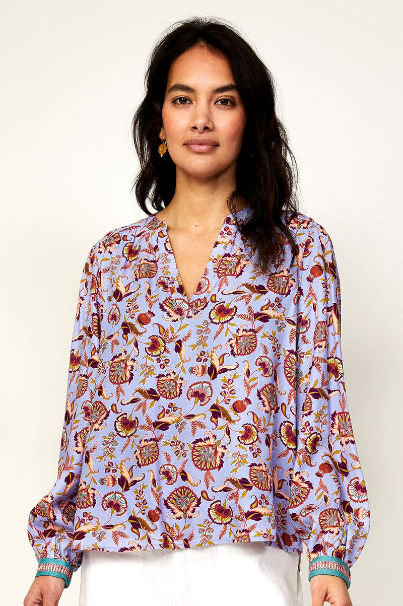 Olivia Blouse | Flower Blue