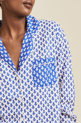 Pyjama Set | Leaf White/Blue