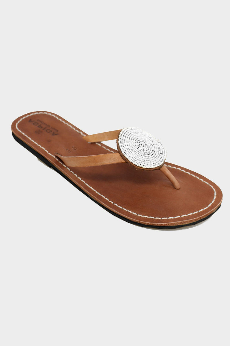 Disc Sandals | White - Aspiga