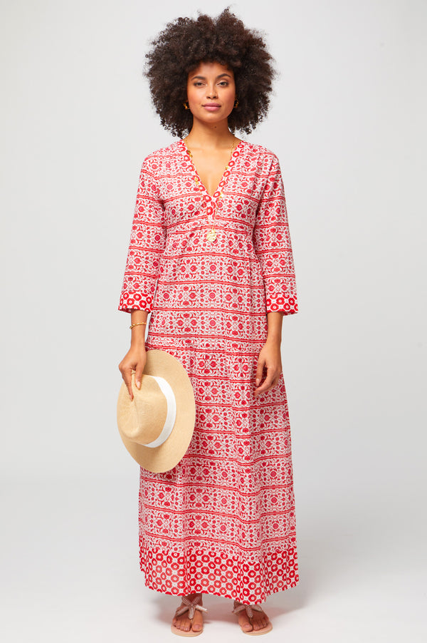 Mykonos-Cotton-Maxi-Dress-Red-White