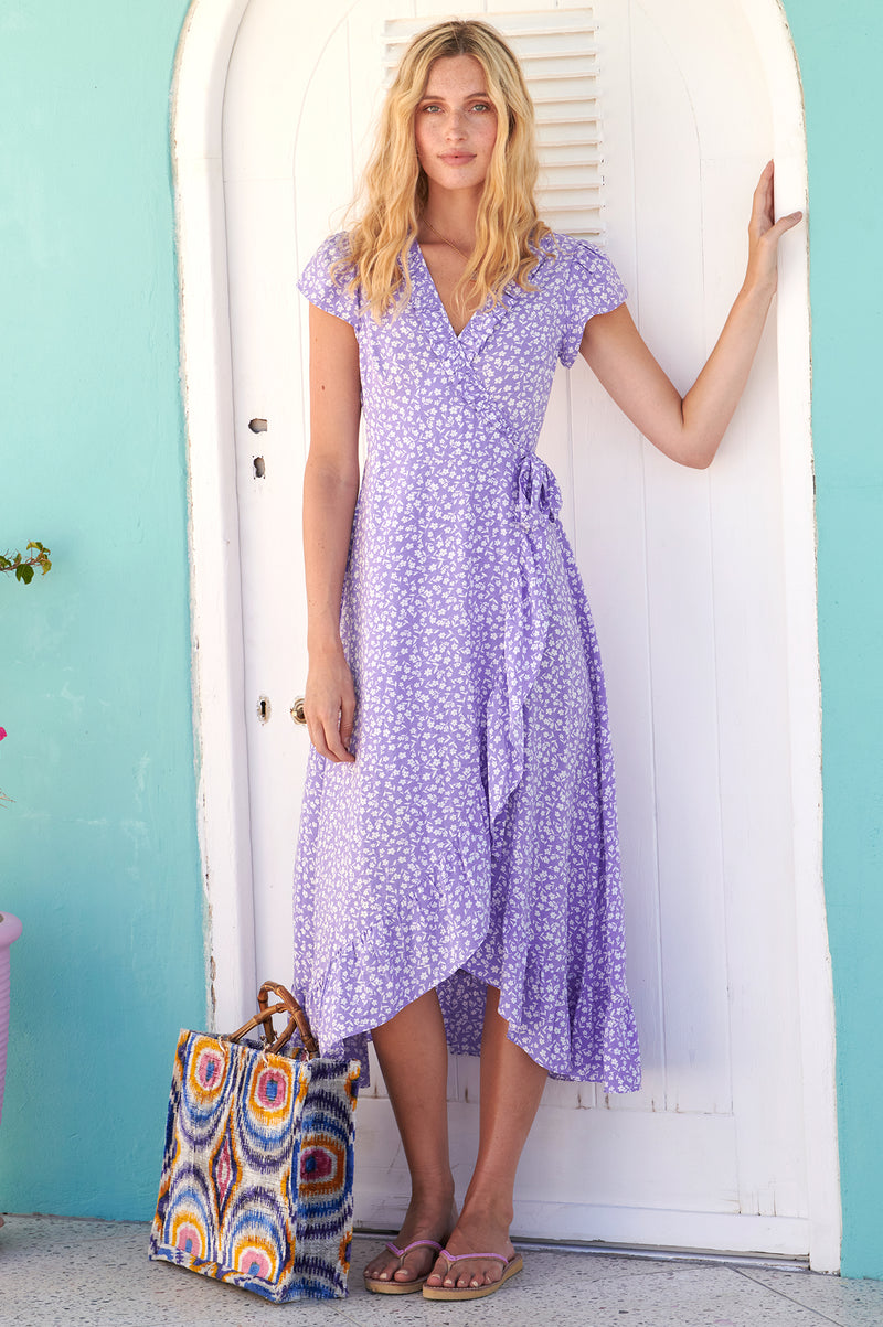 Demi-Wrap-Dress-Daisy-Flower-Lilac