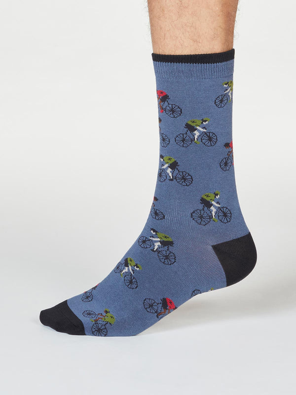 Men's Alfred Bicycle Socks | Blue Slate