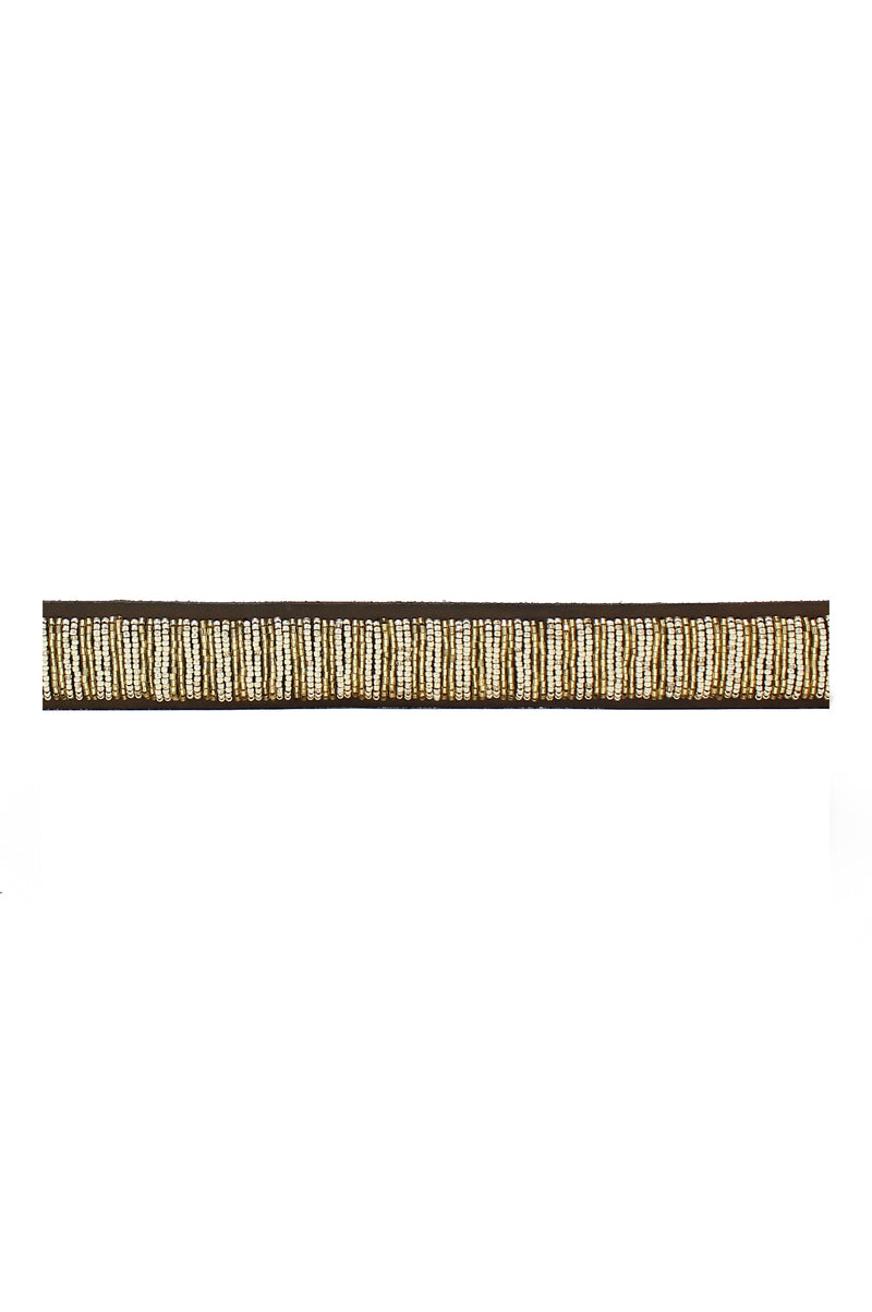 Full Beaded Belt | Light Gold - Aspiga